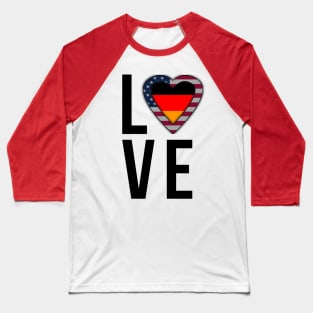 Amerikanische und Deutsches Herz - American German heart Baseball T-Shirt